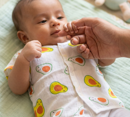 Soft Muslin Cotton Baby Jhabla | Half Sleeve Front-Open Infant Jhabla