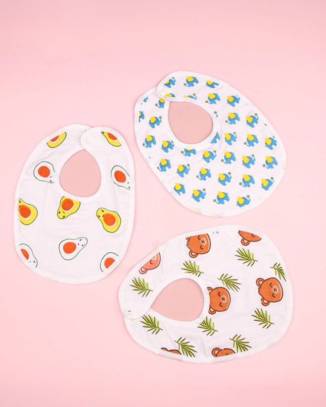 Playful Prints Muslin Baby Bib – Soft & Absorbent Cotton Bib for Boys and Girls