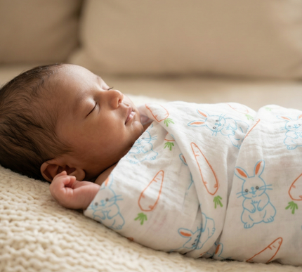 Soft Cotton Muslin Baby Swaddle | Lightweight & Breathable for Newborns
