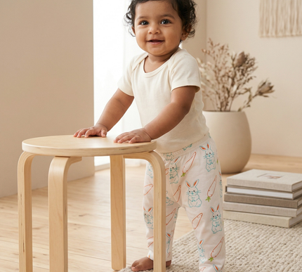Soft Muslin Cotton Baby Full Pants | Breathable Unisex Bottoms for Newborns & Toddlers