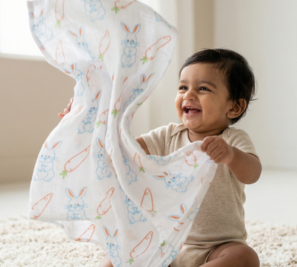 Soft Cotton Muslin Baby Swaddle | Lightweight & Breathable for Newborns