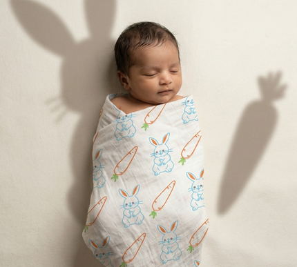 Soft Cotton Muslin Baby Swaddle | Lightweight & Breathable for Newborns