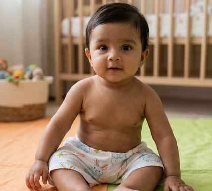 Muslin Cotton Baby Shorts Set of 3 | Camel, Duck & Bunny and Carrot Prints | Lightweight & Breathable