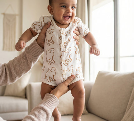 Muslin Cotton Baby Jhabla Set of 3 | Duck, Bunny & Camel Prints | Soft & Breathable Half Sleeve Vests