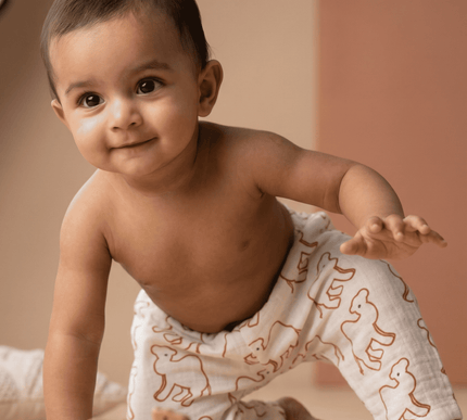 Soft Muslin Cotton Baby Full Pants | Breathable Unisex Bottoms for Newborns & Toddlers