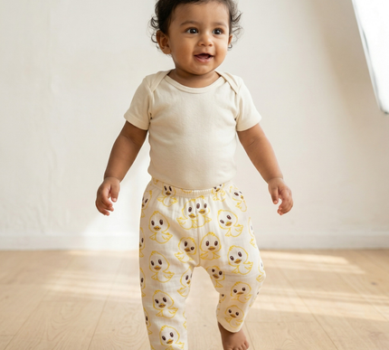 Soft Muslin Cotton Baby Full Pants | Breathable Unisex Bottoms for Newborns & Toddlers