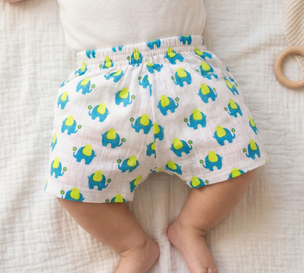 Soft Muslin Cotton Baby Shorts | Breathable Unisex Bottoms for Infants & Toddlers