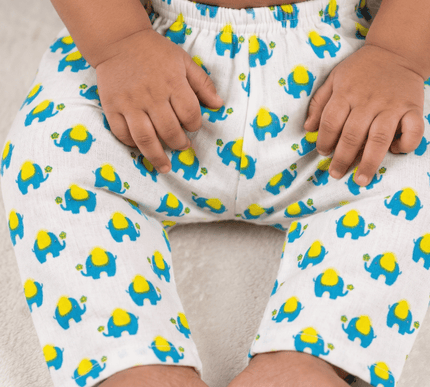 Muslin Cotton Baby Full Pants Set of 3 | Avocado, Elephant & Bear and Leaf Prints | Lightweight & Breathable