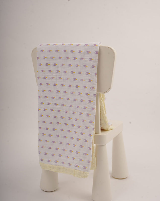 Soft Cotton Muslin Kids Blanket with Cute Popsicle Print – Lightweight & Breathable Baby Blanket