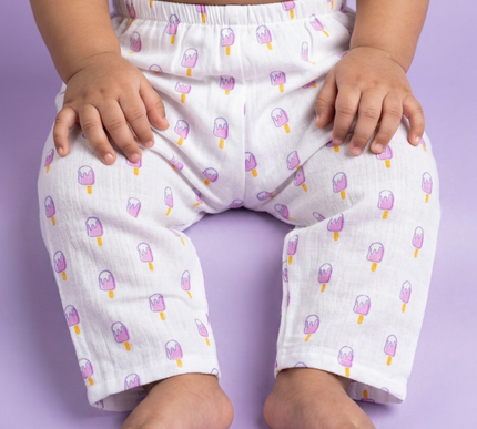 Soft Muslin Cotton Baby Full Pants | Breathable Unisex Bottoms for Newborns & Toddlers