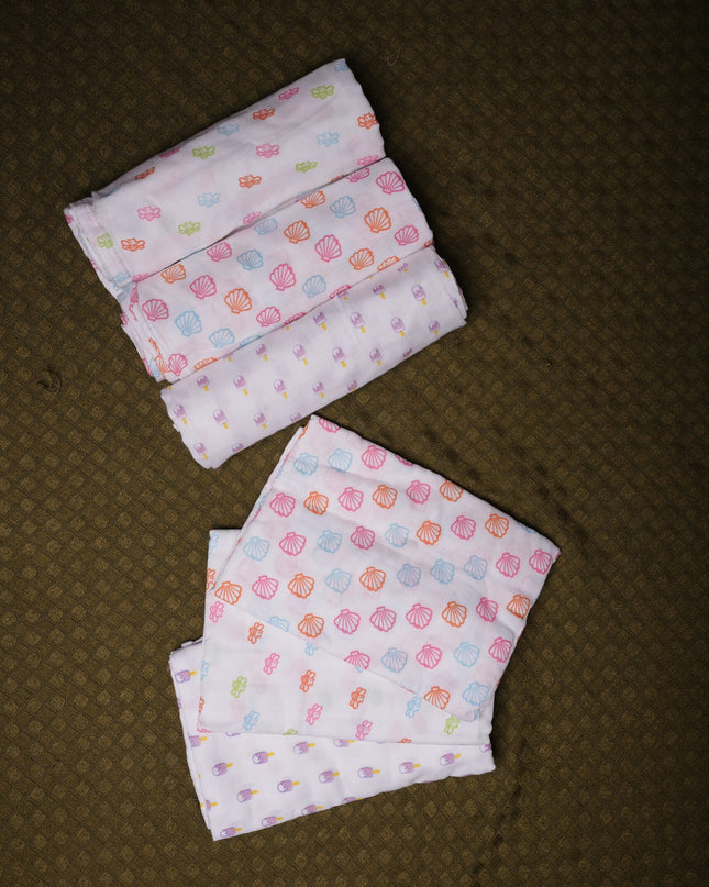 Set of 3 Soft Cotton Muslin Baby Swaddles | Lightweight, Breathable & Gentle Wraps