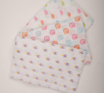 Set of 3 Soft Cotton Muslin Baby Swaddles | Lightweight, Breathable & Gentle Wraps