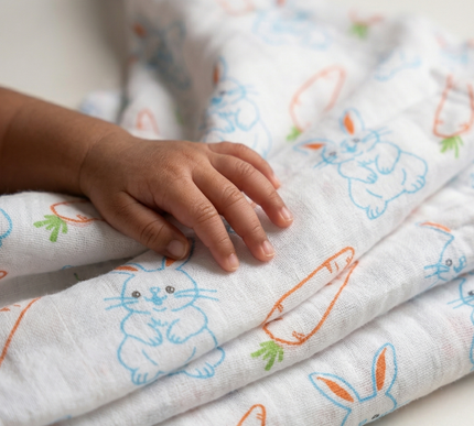 Soft Cotton Muslin Baby Swaddle | Lightweight & Breathable for Newborns