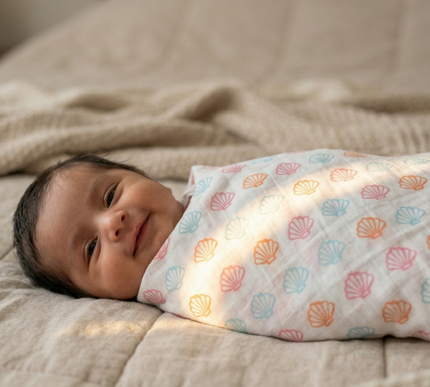 Set of 3 Soft Cotton Muslin Baby Swaddles | Lightweight, Breathable & Gentle Wraps