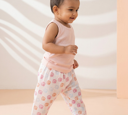 Soft Muslin Cotton Baby Full Pants | Breathable Unisex Bottoms for Newborns & Toddlers