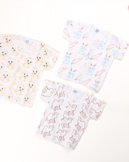 CPI-100%-muslin-cottonSleevs-jhabla-Duck-camel-Bunny&Carrot-Print
