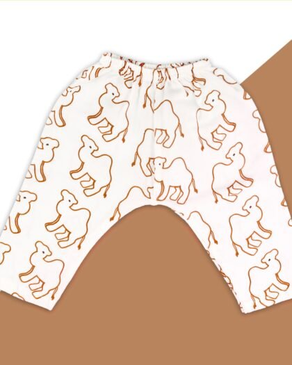 Organic Muslin Baby Pants – Soft Cotton Camel Print Bottoms for Infants & Toddlers