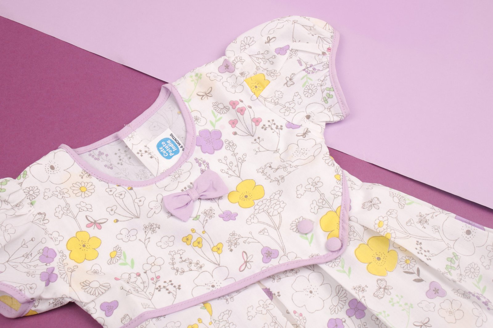 Baby Girl's Floral Print Cotton Dress with Matching Bloomers - Image 11