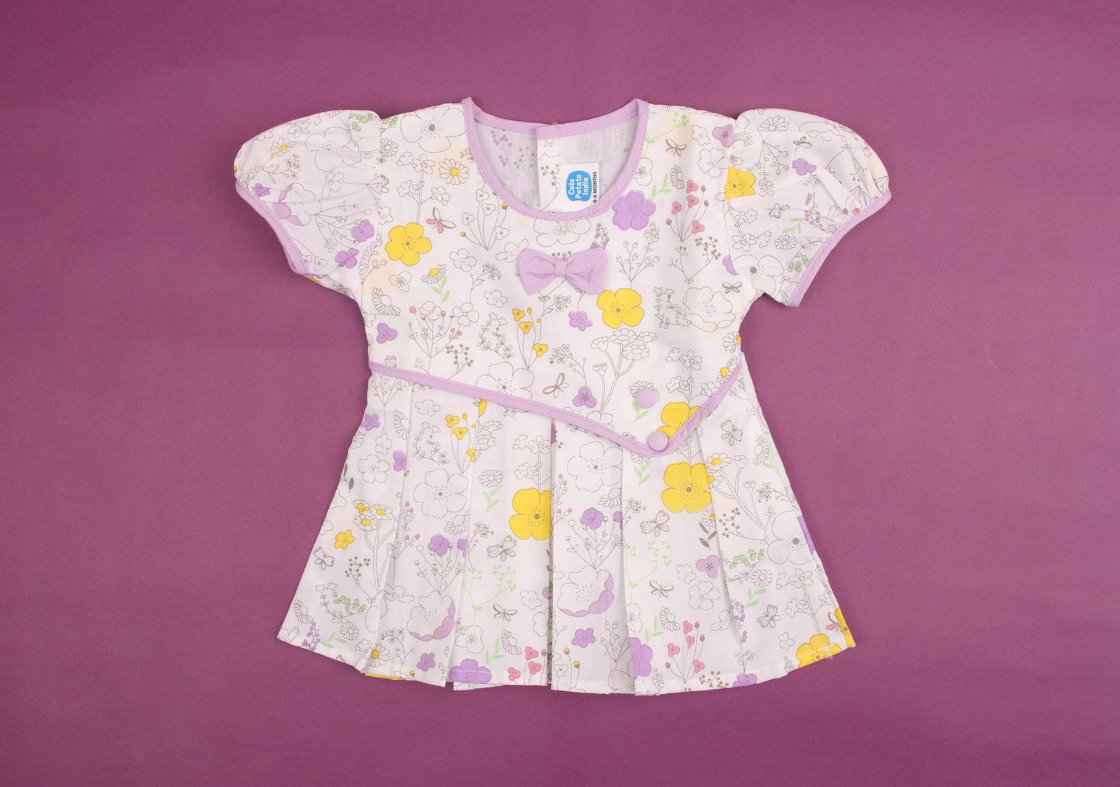 Baby Girl's Floral Print Cotton Dress with Matching Bloomers - Image 10