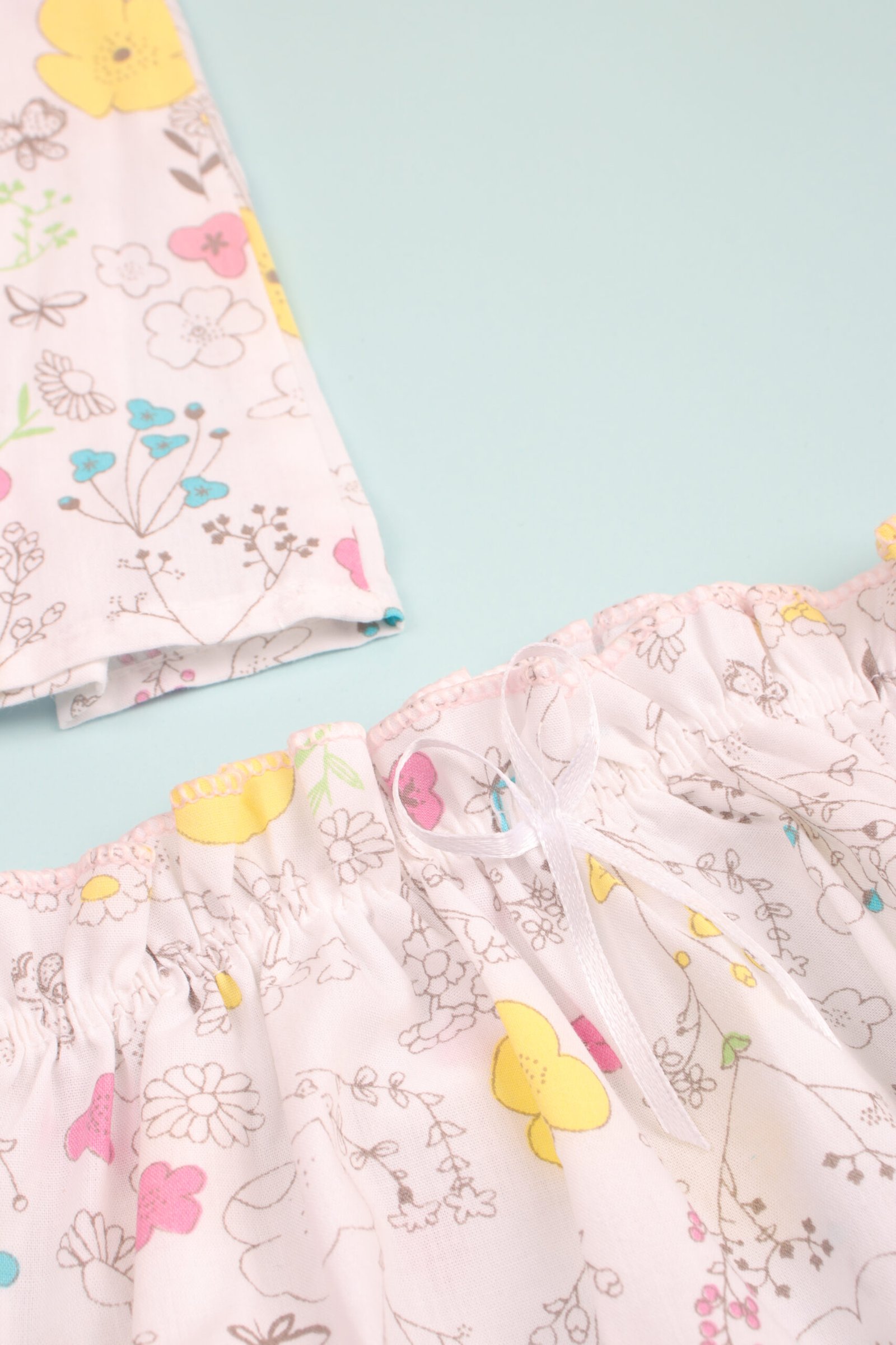 Baby Girl's Floral Print Cotton Dress with Matching Bloomers - Image 7