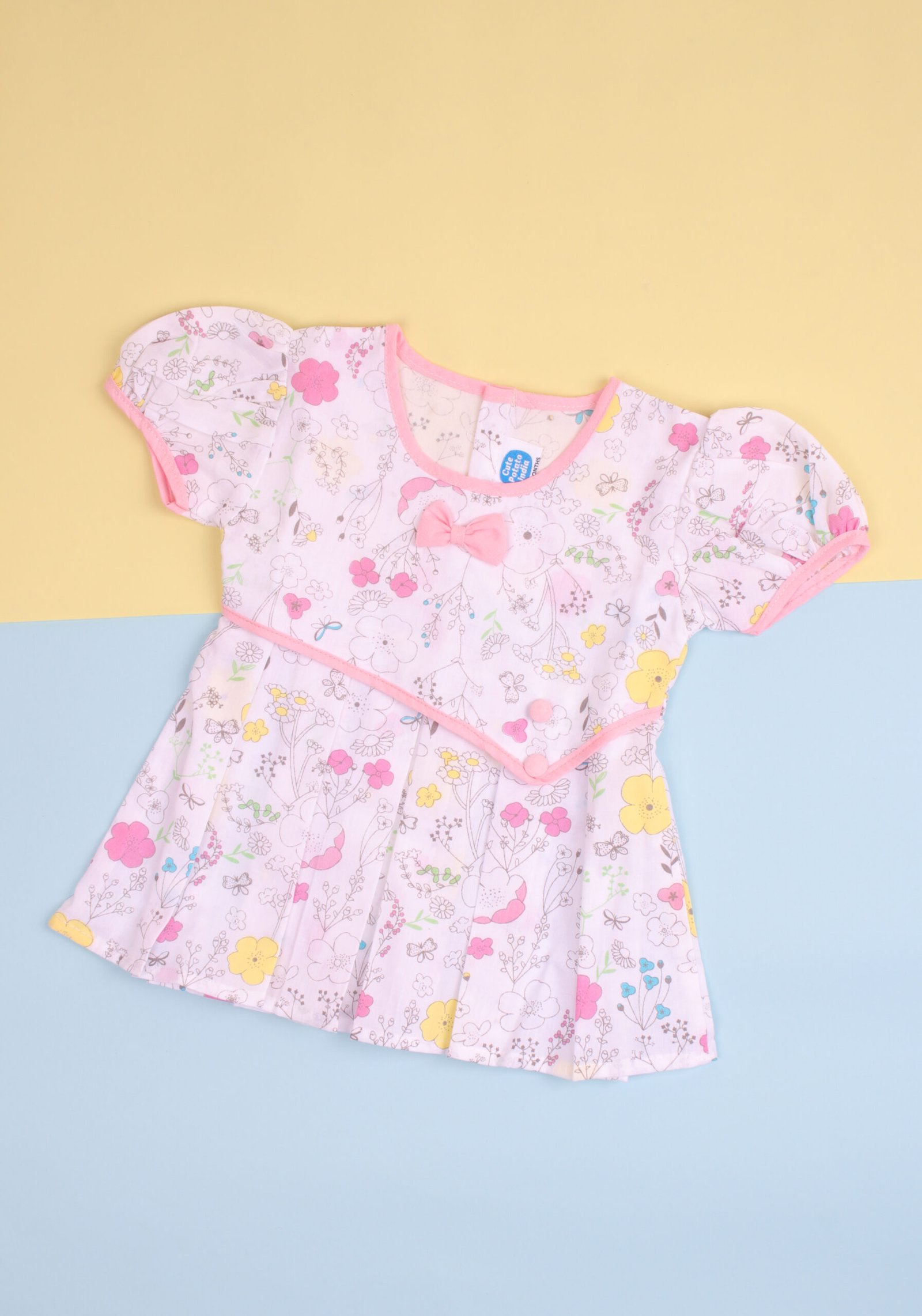 Baby Girl's Floral Print Cotton Dress with Matching Bloomers - Image 8