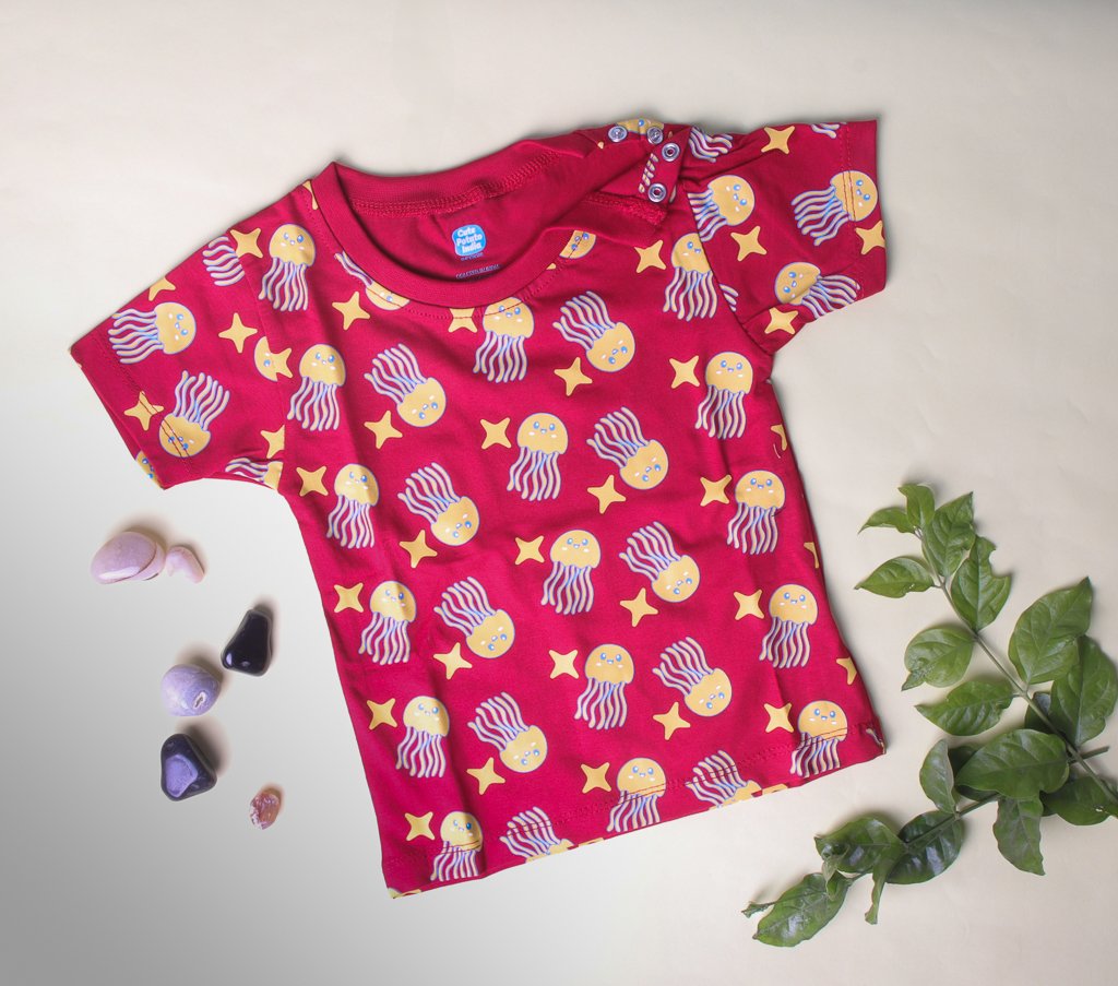 Adorable Jellyfish & Starfish Print T-Shirt for Boys - Image 6