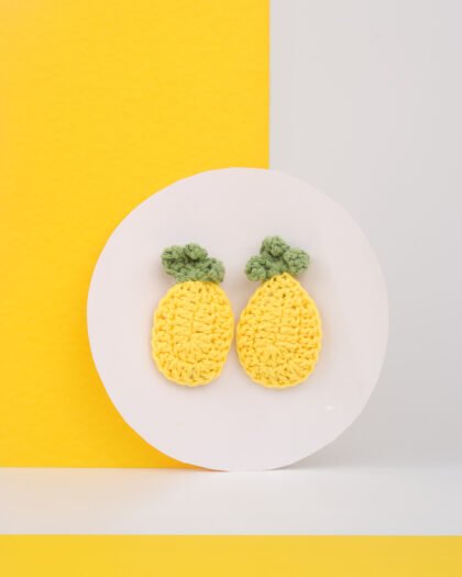 Pineapple Tic-Tac Crochet – Tropical Vibes Hair Clip Set