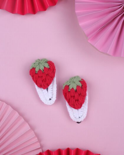 Strawberry Tic-Tac Crochet – Sweet Handmade Hair Clips