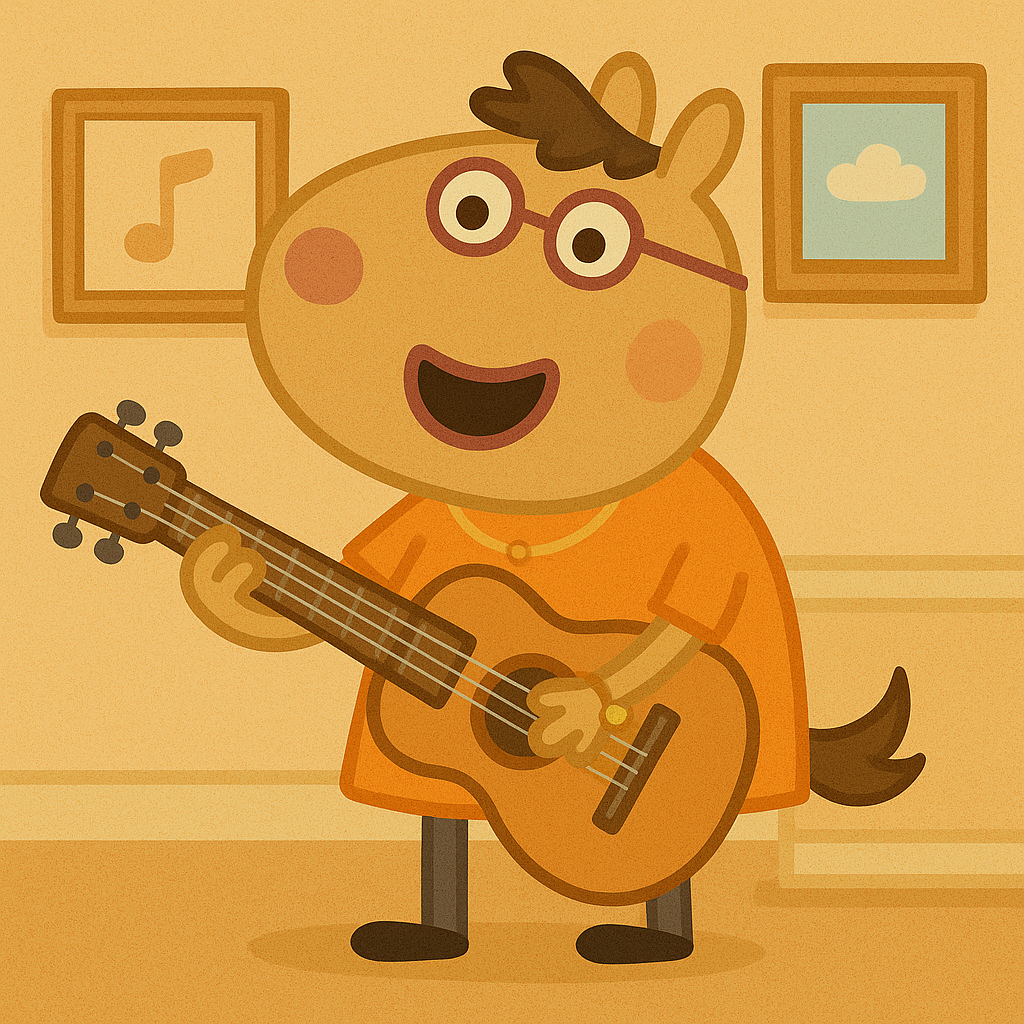 peppa pig playing gittar