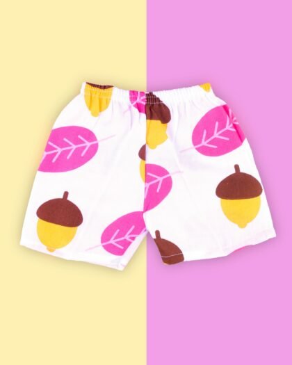 Apricot and leaf print short pant for kids