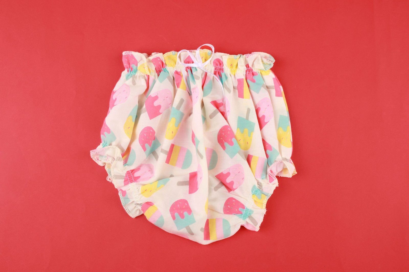 Candy Ice Cream Print Baby Frock with Bloomers – Soft Cotton Dress for Girls - Light Yellow - Image 2