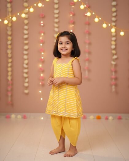 Havisha yellow kurta by cute potato india
