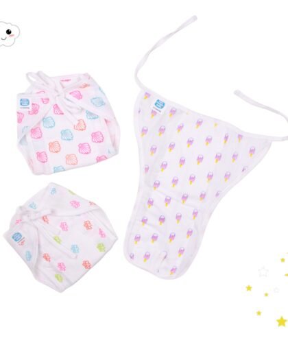 Muslin Cotton Baby Langot Set - Soft Washable Nappies for Newborns