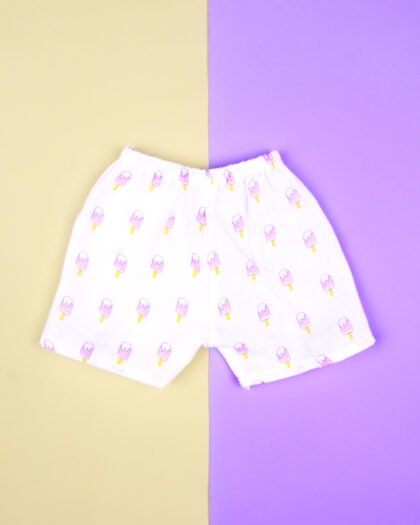 Ice cream print muslin cotton short pants