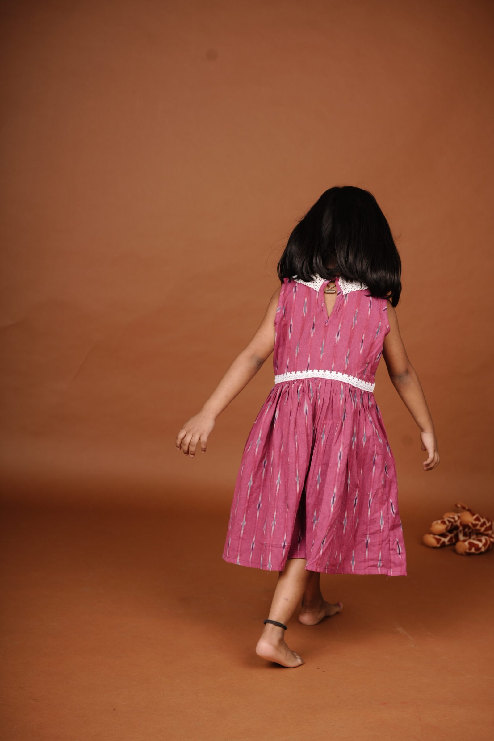 Ikkat-fabric-frock back profile