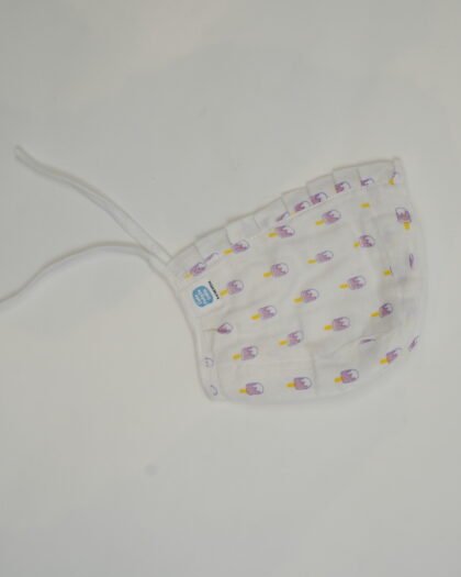 muslin cap with colorful popsicle pattern